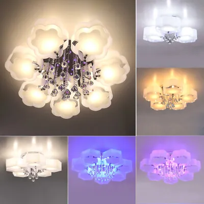 LED Crystal Ceiling Light Chandelier Lamp Kitchen Bed Modern Living Room Lights • £65.99