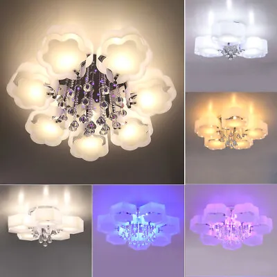 LED Crystal Ceiling Light Chandelier Lamp Kitchen Bed Modern Living Room Lights • £38.99