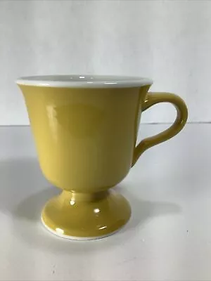 Vitrified Jackson China Pedestal Coffee Mug Yellow & White~8oz • $12