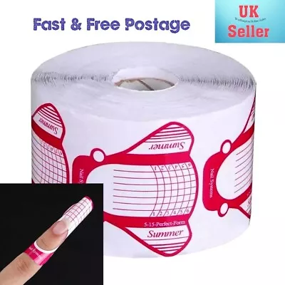 Nail Art Form Stickers Self Adhesive Extension UV Builder Tips Gel Forms. UK • £2.69