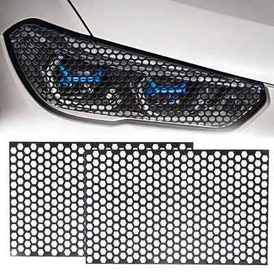 2x Car Rear Taillights Cover Black Honeycomb Sticker Tail-lamp Decal Accessories • $26.37