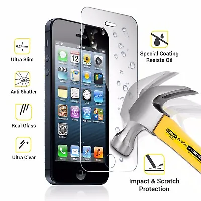£2.95 • Buy 100% Genuine Top Quality Tough LCD Tempered Glass Screen Protector Film Shield
