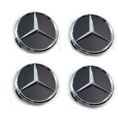 Black 4PCS 75MM Wheel Center Hub Caps Emblem Fit For Mercedes-Benz C E S SL CLK • $14.29