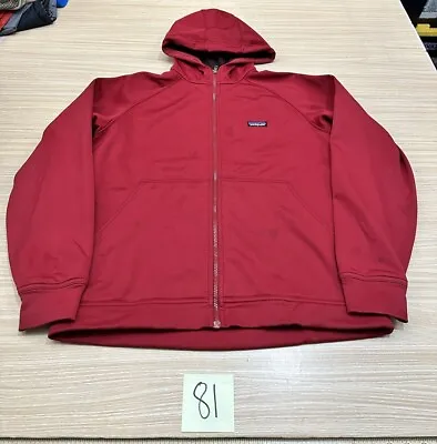 Patagonia Jacket Men's Medium Red Full Zip Long Sleeve Soft Shell Outdoor • $14.99