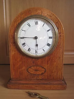 Antique Edwardian Oak 8 Day Mantel Dome Clock Not Working • £0.99