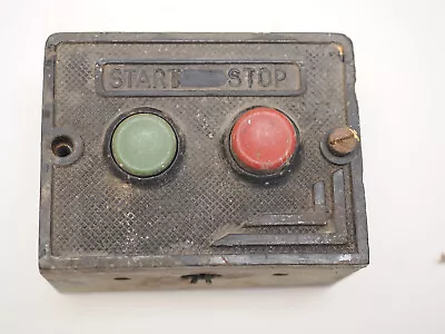 Vintage Stop Start On Off Machine Switch Bakelite / Plastic Untested Unrestored • £25