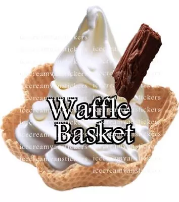 Waffle Basket Ice Cream Advertsing Stickers Catering Ice Cream Van Trailer • £3.50