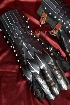 Medieval Gauntlets Gloves Nazgul Fantasy SCA Armor Iron Gloves Halloween • $77.43