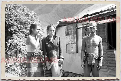 50s PHILIPPINES MANILA LUZON TRIBE MAN TOPLESS WOMEN TATTOO Vintage Photo 24385 • $23.99