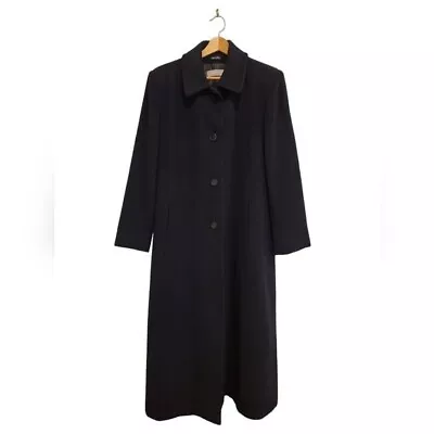 Cinzia Rocca Due Wool Angora Cashmere Black Long Trench Coat 12 • $49