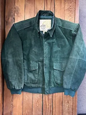 Vintage 90s G-111 Men’s Green Suede A-2 Bomber Jacket Size M • $100