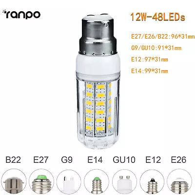 5730 SMD LED Corn Light Bulbs E26 E27 E12 E14 G9 GU10 6W 15W 25W 110V 220V Lamp • $3.03