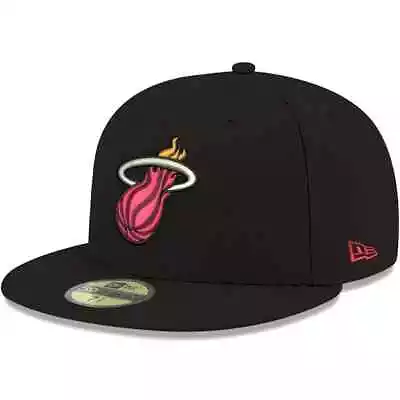 Miami Heat Nba New Era 59fifty Fitted Black Water Print Underbrim Hat/cap Nwt • $24.95