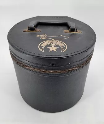 Vintage Masonic Shriner Fez Hat - Hard Case - Black Carry Box - Box Only • $49.97