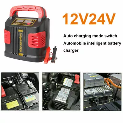  12V 24V Heavy Duty Smart Car Battery Charger Pulse Repair 350W 3-stage Charging • £87.11