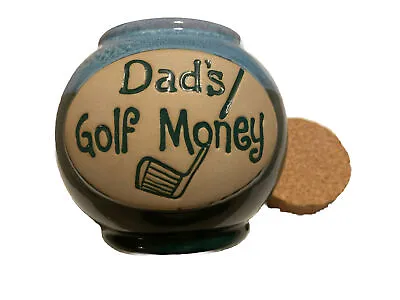 Belle Case Ganz Dads Golf Money Jar Pottery With Cork Golfing Money Bank • $7.99