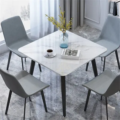 $209.96 • Buy 2-4 Persons Square Marble Dining Table 80CM Kitchen Apartment Dining Side Table