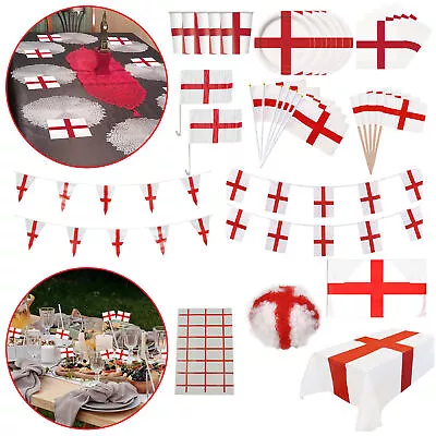 St Georges Day England World Cup Party Tableware Set Cups Napkins Plates Cutlery • £3.99