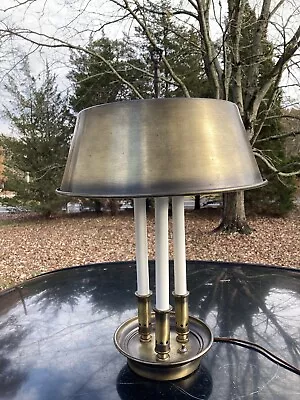 Vintage Mid Century Modern Brass Shade Bouillotte Desk Table Lamp Light Candle • $135