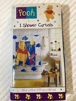 Vintage  Disney “Winnie The Pooh 'n Friend” Vinyl Shower Curtain  70” X 72   NEW • $36.49