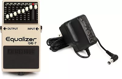 Boss GE-7 7-band EQ Pedal + Dunlop ECB-003 9V AC Adapter Value Bundle • $129.94