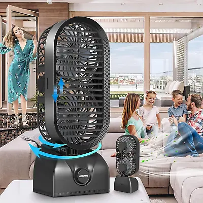 10000Mah Rechargeable Oscillating Table Fan Max Last 30Hrs 11'' Portable Fan • $27.12