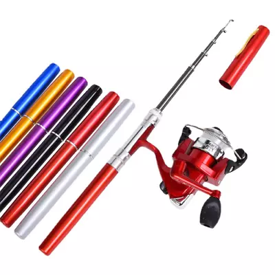 1/set Outdoor Mini Pen Fishing Rod Telescopic Pocket Pen Fishing Rod Accessories • $35.25