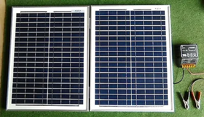 40 Watt Folding 24V Solar Panel Kit Regulator Cable Lorry HGV Horsebox Military • £129.99
