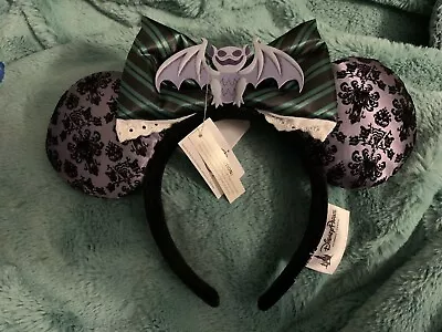 Disney Parks USA Authentic Minnie  Ears Haunted Mansion Bat Wallpaper Headband • $35