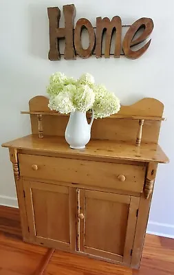 Antique Old ENGLISH Pine  BUFFET Cabinet Sideboard Vintage PINE Wood FREE SHIP • $1699.99