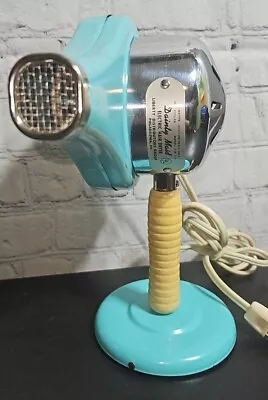 Turquoise/Chrome 1950s Vintage Electric Dainty Maid Hair Dryer & Stand  Works • $20.29