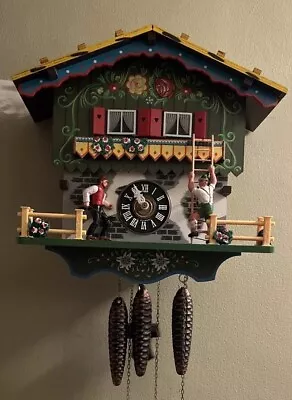 VTG Chalet Cuckoo Clock Farmers Daughter Action & Music W. Germany Awesome Read • $399.99