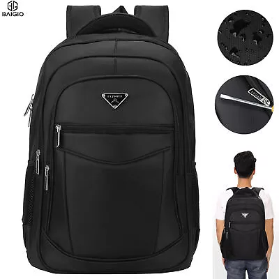 Men Women Backpack Waterproof Large Business School Travel Laptop Rucksack Bag • £14.99