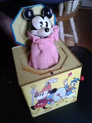 Carnival Walt Disney Mickey Mouse Jack In The Box 1950’s doesn't Work • $11.96