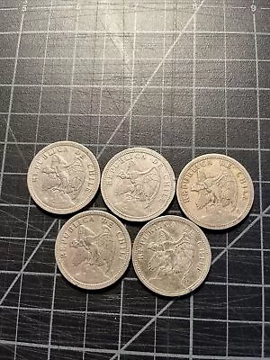 5x Chile Silver 1 Peso 1933 • $3