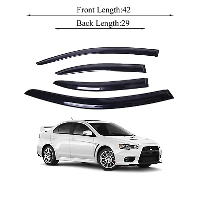 Fits 08-17 Mitsubishi Lancer EVO Side Window Visor Sun Rain Deflector Guard • $29.99