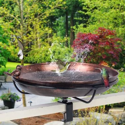 Deck Mounted Bird Bath With Adjustable Sturdy Metal Clamp Bowl Bird Baths For... • $31.24
