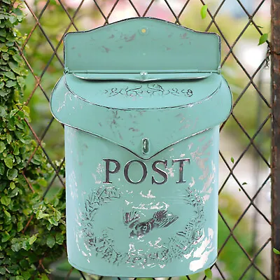 Wall Mount Mailbox Storage Iron Rural Vintage Outdoor Rugged Mailbox Letter Box • $32