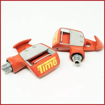 Nos Time Equipe Pro Magnesium Clipless Pedals Vintage Racing Bicycle Old Red • $399