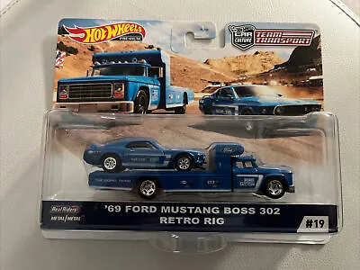 Hot Wheels Car Culture Team Transport 69 Ford Mustang Boss 302 & Retro Rig #19 • $24.99