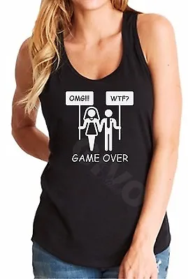 Tank Top Game Over T Shirt Funny Marriage Tee Wedding Bachelorette Party Bride • £13.76