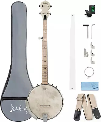 5 String Banjo Full Size With 24 Brackets Open Back Maple Banjos With Remo He • $236.99