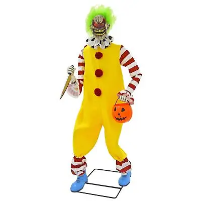 6ft Animated Horror Clown Halloween Prop Decoration LED Moving Talking Figure • £179.99