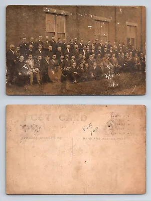 Large Group Of Edwardian Men In Suits Real Photo Postcard Vintage Unposted • $5.90