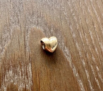 $350 • Buy Genuine Authentic Pandora 14k Gold Puffed Heart Charm Bead #750119 -Retired
