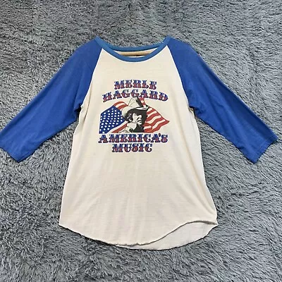 Vintage Merle Haggard Jersey Shirt Americas Music Legend Goes On 80s Size L Usa • $149.99