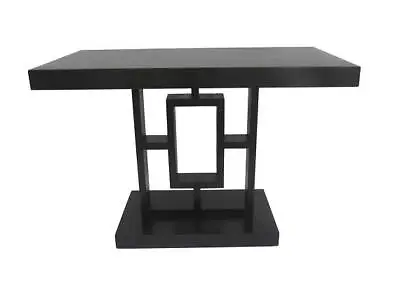 $379 • Buy Art Deco Ebonized Side Table Black Geometric Coffee Table  Mission Accent Table