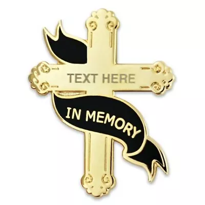 PinMart's Engravable Memorial Cross In Memory Of Lapel Pin Jewelry • $19.95