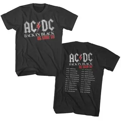 Ac/dc Back In Black Uk Tour Adult T-shirt • £27