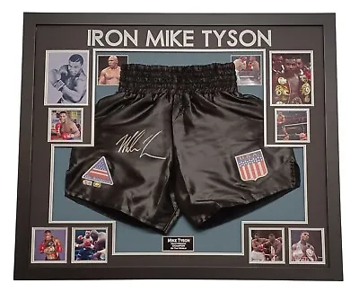 Framed Mike Tyson Signed Boxing Shorts Trunks Autographed Display • $605.93